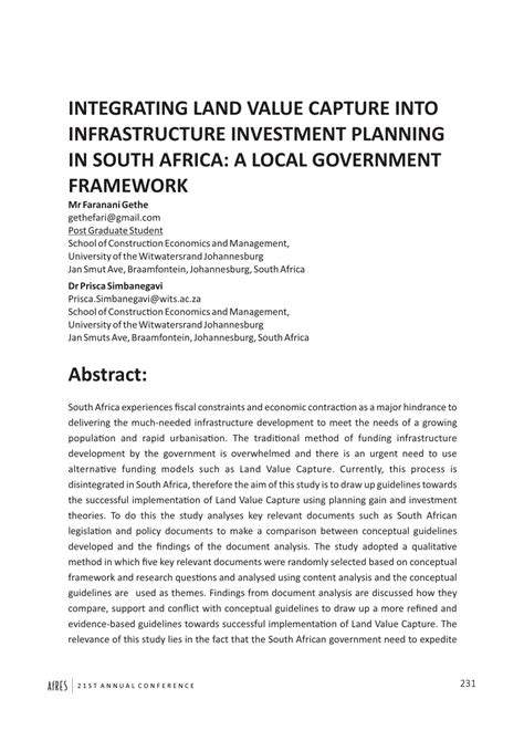 Pdf Integrating Land Value Capture Into Infrastructure Investment