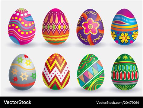 Easter Egg Icon Set Royalty Free Vector Image Vectorstock