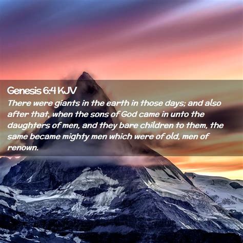 Genesis 64 Kjv There Were Giants In The Earth In Those Days And