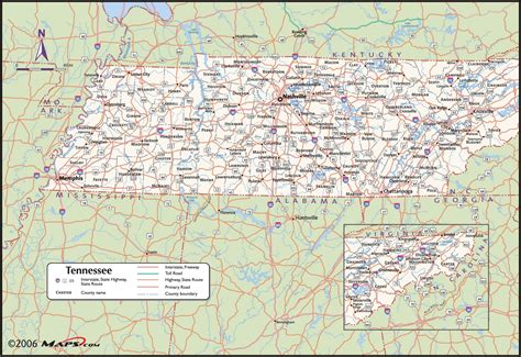 Tennessee Counties Map Extra Large 60 X Laminated Mx
