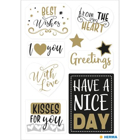 Stickers Home T Stickers Best Wishes Gold Embossed