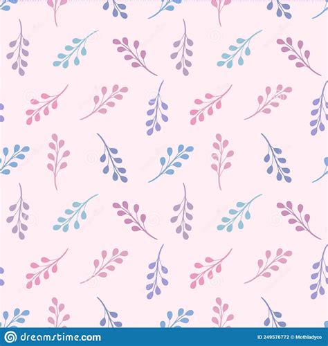 Cute Pastel Leaf Vector Repeat Pattern Stock Vector Illustration Of