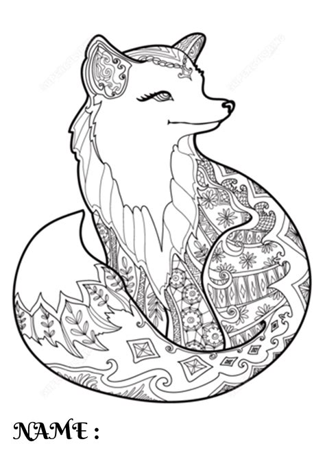 Realistic Cute Fox Coloring Pages Thekidsworksheet