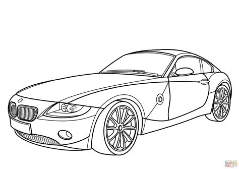 Розмальовка Автомобіль BMW Z купе Розмальовки для дітей друк онлайн