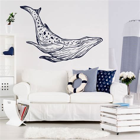 Whale Wall Decal Whale Wall Sticker Nautical Nursery Decal Etsy Uk