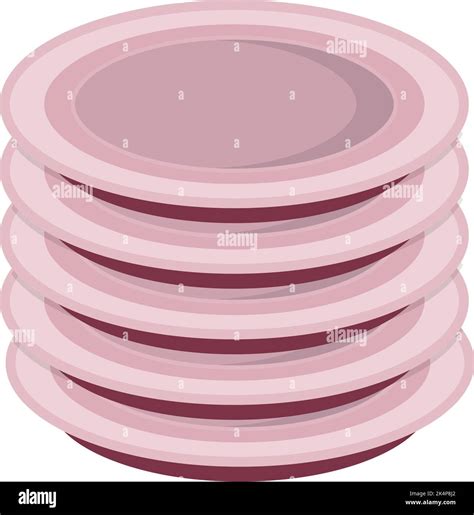 Stack Of Pink Plates Illustration Vector On A White Background Stock