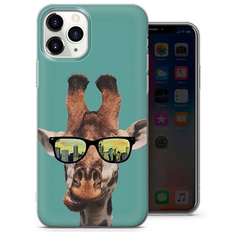 Giraffe Phone Case Animal Print Cover Voor Iphone 14 Pro 13 Etsy