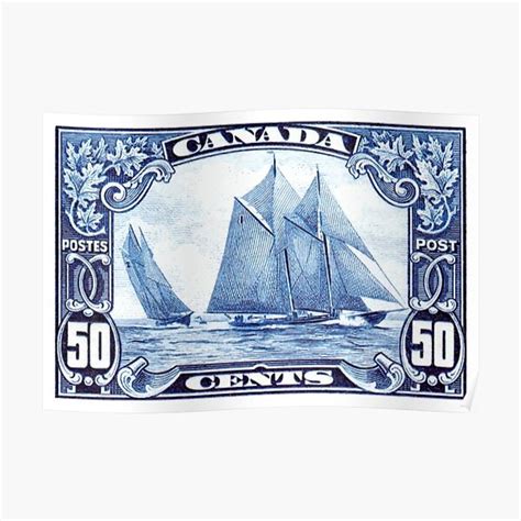 1929 Canada Schooner Bluenose Postage Stamp Premium Matte Vertical