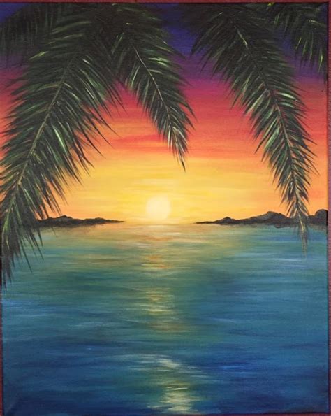 Beach Oil Painting Sunset Stroll 16x20 Br