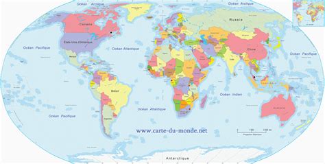 Carte Mondiale avec Pays du Monde » Vacances - Arts ...