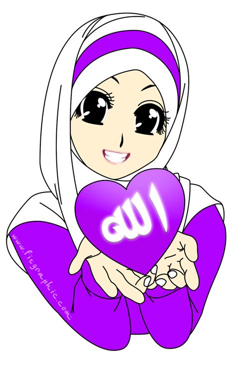 Gambar Animasi Kartun Warna Ungu Design Kartun Islamic Girl Images