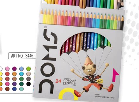3446 Doms Full Size 24 Colour Pencils Naman Limited