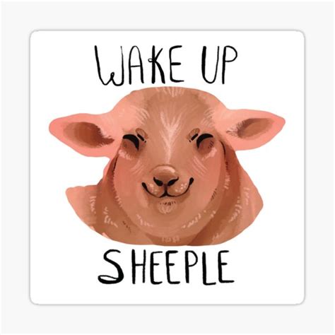 Wake Up Sheeple Sticker For Sale By Skyeillustrates Redbubble