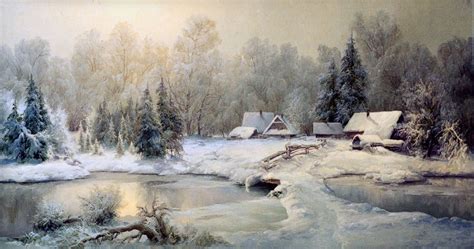 An Oil Painting Landscape Photos Winter Landscape Painting