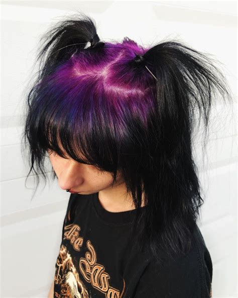 Purple Shadow Root In 2020 Purple Hair Braided Hairstyles Stylists
