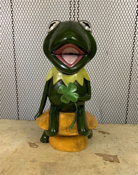 Vintage Frog Ceramic Statue Kermit Muppets Penny Bank Frog Etsy Australia