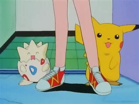 Pikachu And Togepi Around Misty S Legs By Chipmunkraccoonoz On Deviantart