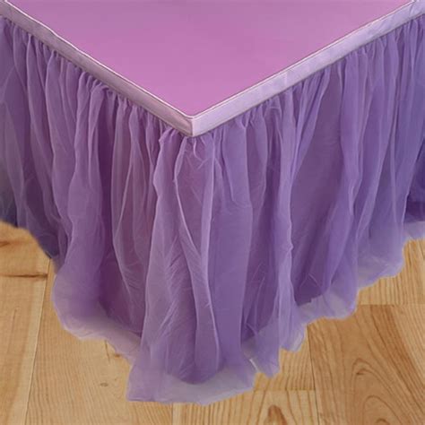 Purple Deluxe Tulle Table Skirt 180cm X 80cm Partyrama