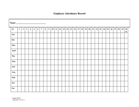 Employee attendance record sheet attendance sheet attendance sheet