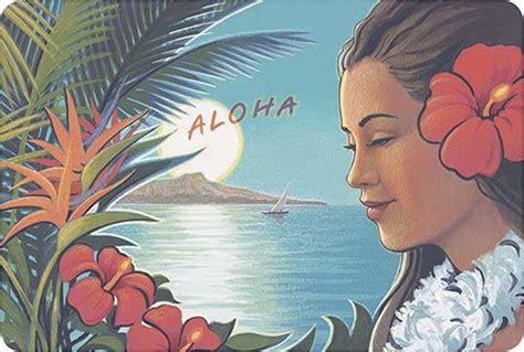 hawaiian vintage postcards pack of 30 aloha moonrise by kerne erickson uk