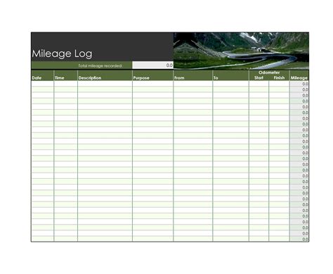 Mileage Log Templates Free Printable Word Excel PDF Formats