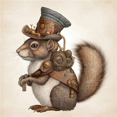 A Steampunk Squirrel Illustration Impossible Images Unique Stock