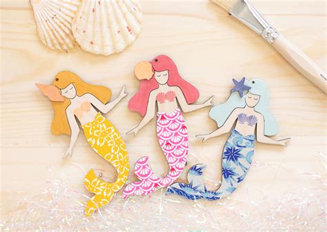Let's Make: Chiyogami Wooden Mermaid Decorations | Artcuts
