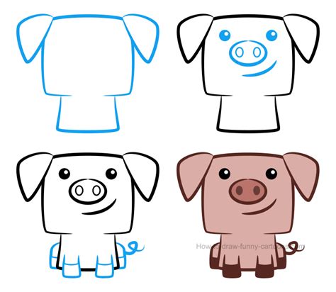How To Draw Farm Animals Made From Cute Basic Shapes Farm Animal