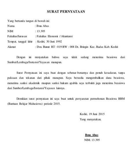 Dengan ini saya menyatakan bahwa saya bertanggung jawab untuk menanggung semua biaya pendidikan anak saya tersebut di atas selama menjadi siswa smk pgri lemahabang, yaitu : 25+ Contoh Surat Permohonan Beasiswa Terlengkap - Contoh Surat