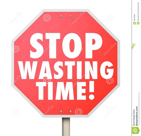 Stop Wasting Time Handlettering Calligraphy Cartoon Vector