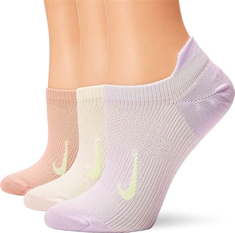 Nike Women`s Everyday Plus Lightweight Training No Show Socks 3 Pack Multi Colour Medium