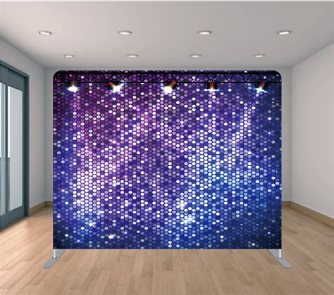 8x8ft Pillowcase Tension Backdrop Purple And Blue Spotlights