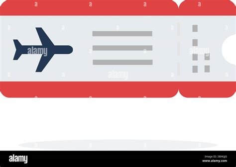 Airplane Ticket Vector Flat Material Design Isolated Object On White