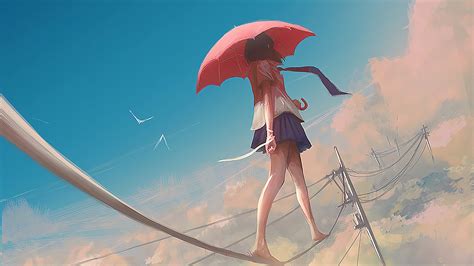 Anime Girl Walking Away