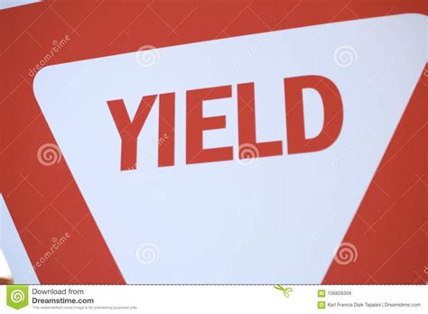 A Red And White Yield Traffic Sign Stock Image Image Of Triangle
