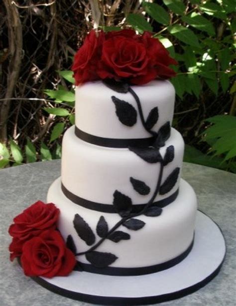 7 Black And Red Wedding Cakes Ideas Photo Red White And Black Wedding