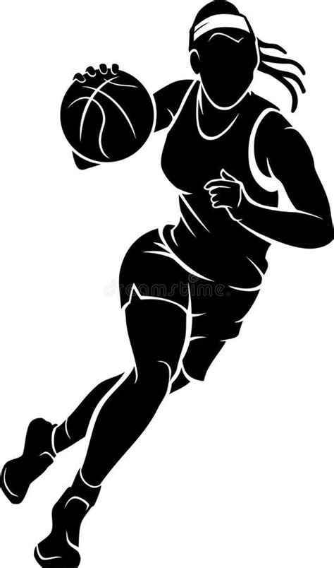 Female Basketball Silhouette Stock Illustrations 766 Female