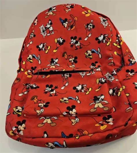 Walt Disney World Mickey Mouse Through The Years Red Backpack Limited
