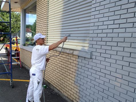 Sommaire peinture de façade extérieure : Peintre commercial: exemple de chantier de peinture a Mont ...