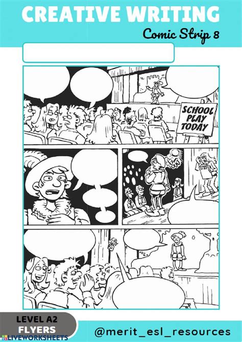 Comic Strip Write A Story Creative Writing Worksheet English