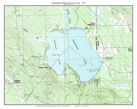 Province Lake 1983 Custom Usgs Old Topo Map New Hampshire Old Maps