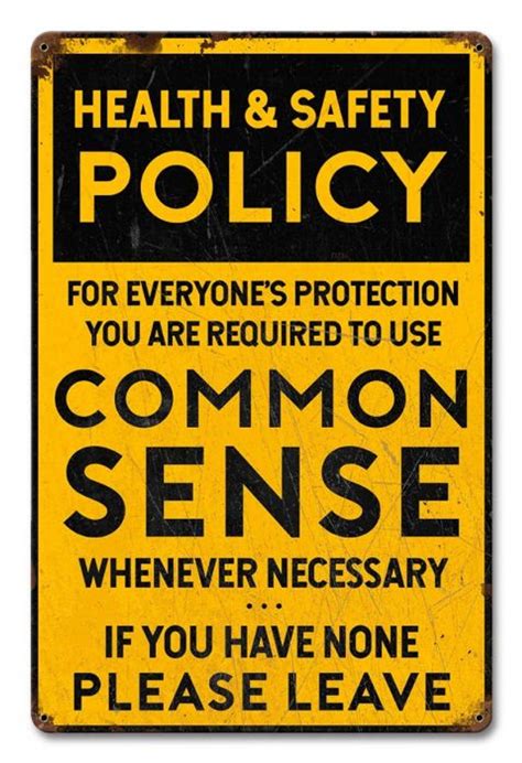 Common Sense Policy Grunge Metal Sign 12 x 18 Inches