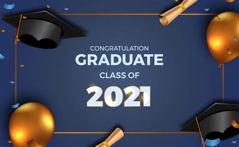 Luxury Graduation Party Poster Invitation For Class Of 2021 With 3d
