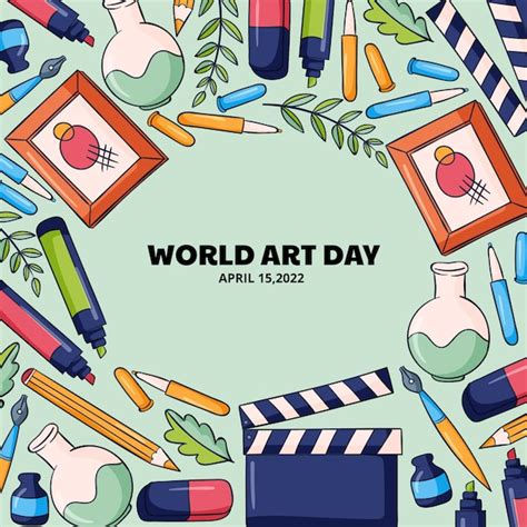 Dibujado A Mano Ilustración Del Día Mundial Del Arte Vector Gratis