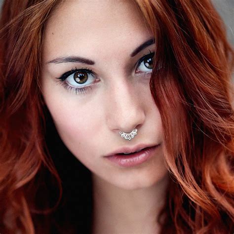 Arms Up Model Redhead Nose Rings Shadow Pierced Hot Sex Picture