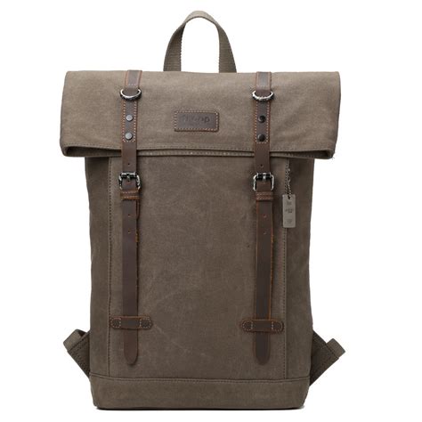 Troop London Edison Waxed Canvas Backpack Olive At Mighty Ape Nz