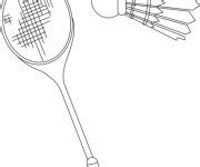 Coloriage Raquette de Badminton simple dessin gratuit à imprimer