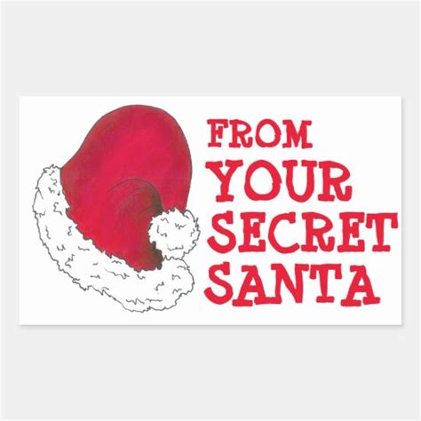 From Your Secret Santa Claus Red Christmas Xmas Rectangular Sticker