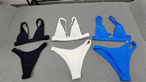 2021 New Summer 7 Color Sexy Halter Triangle Bikini Split Swimsuit Tan Through Swimwear 2pc Set