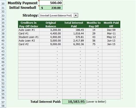 Excel Templates Free Debt Schedule Template Excel